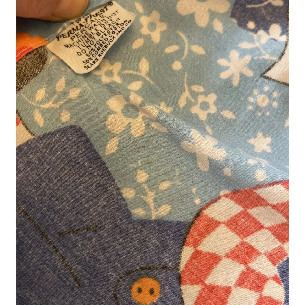 Vintage Sears Roebuck Raggedy Ann and Andy Twin Flat Percale Perma Prest Sheet